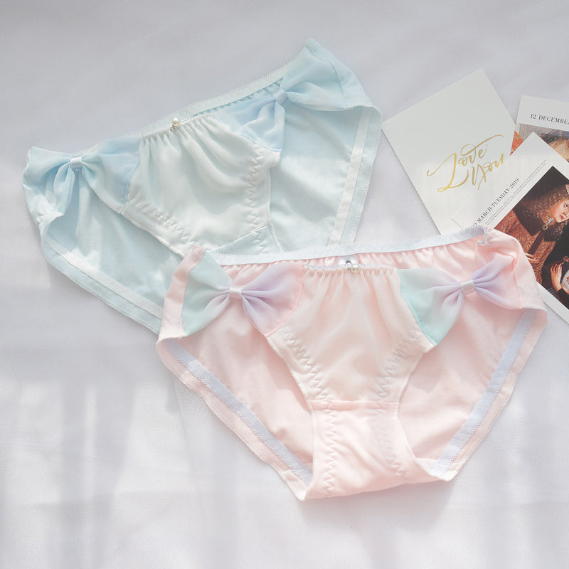 2pcs-Kawaii Girl Sweet White Kiss Me Panty
