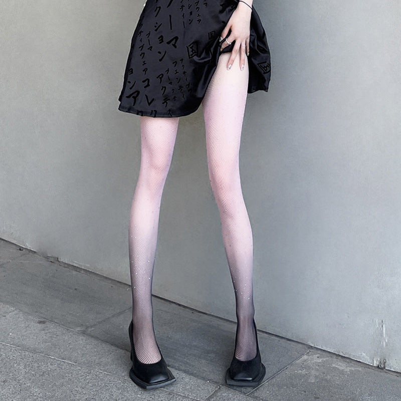 Lolita Rainbow Sexy Amine School Girl Kawaii Fishnet Stockings