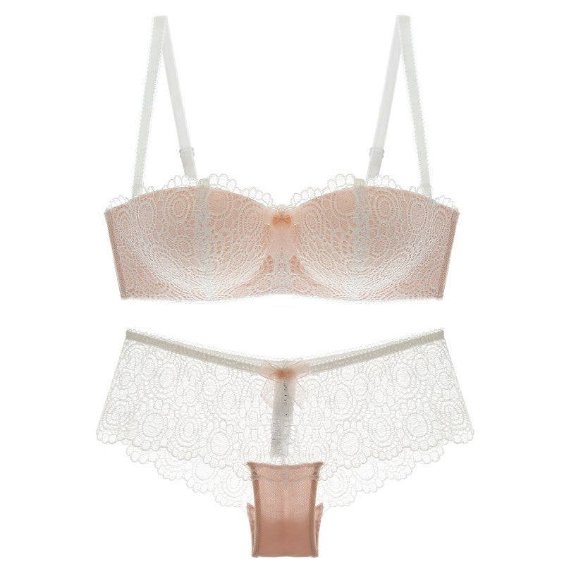 Sweety Heart Underwire Floral-Lace Demi Bra - sofyee