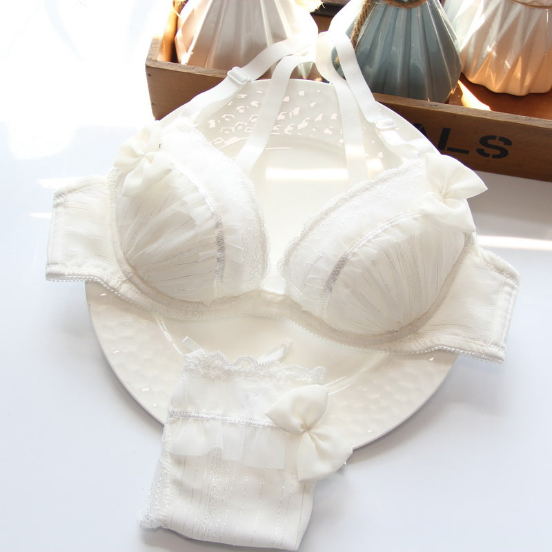 Sweetie Honey Bow Pink Kawaii Candy Color Bra Set