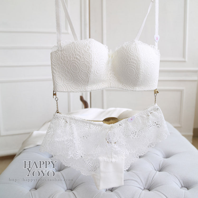 Sweety Heart Underwire Floral-Lace Demi Bra - sofyee