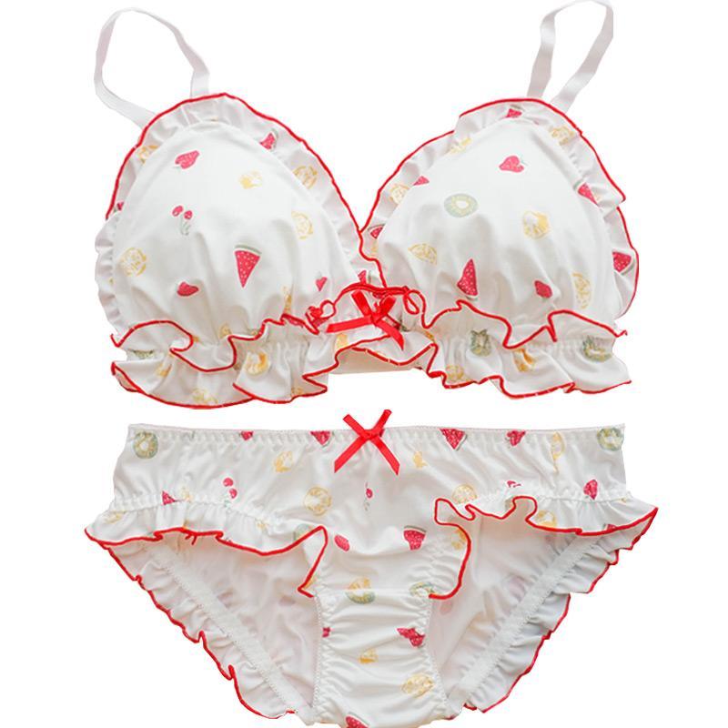 Fruit Sweet Water Lemon Bralette Set