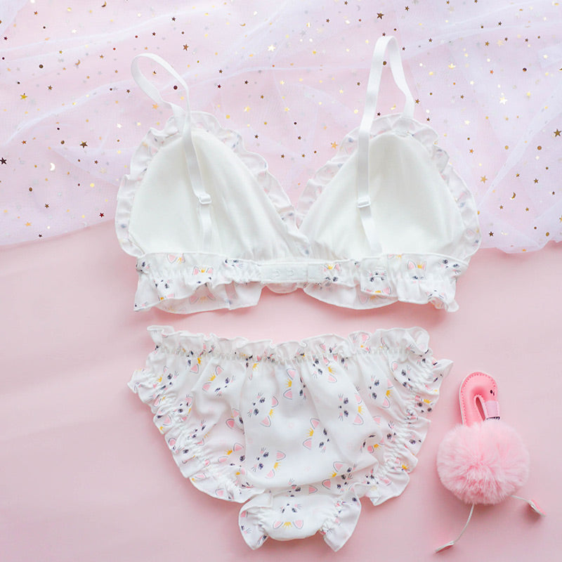 Cat Kawaii Comfy Cute Sweetie Baby Bralette Set