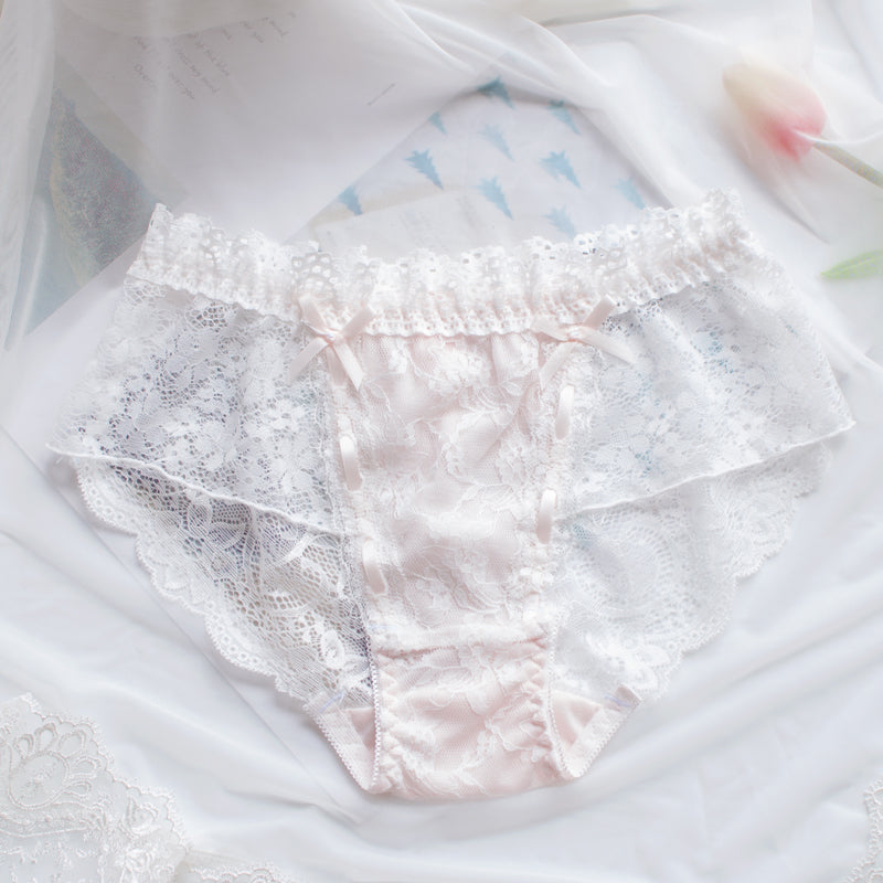 Transparente, durchsichtige, süße Kawaii-Cheekie-Höschen aus Spitze