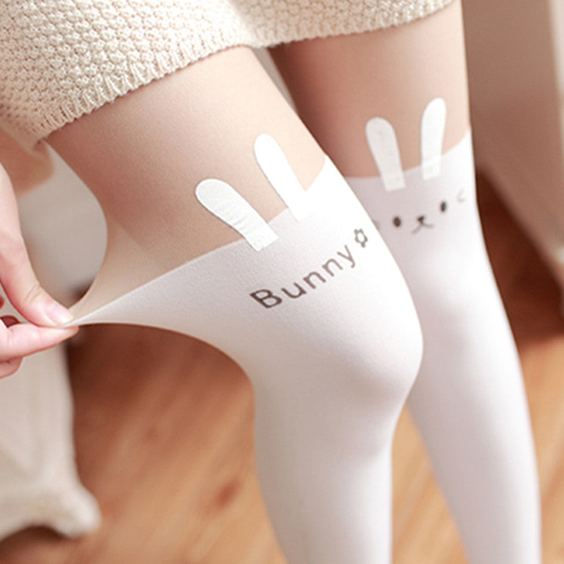 Bunny Cate Neko Kawaii Lolita Lace Up Tights