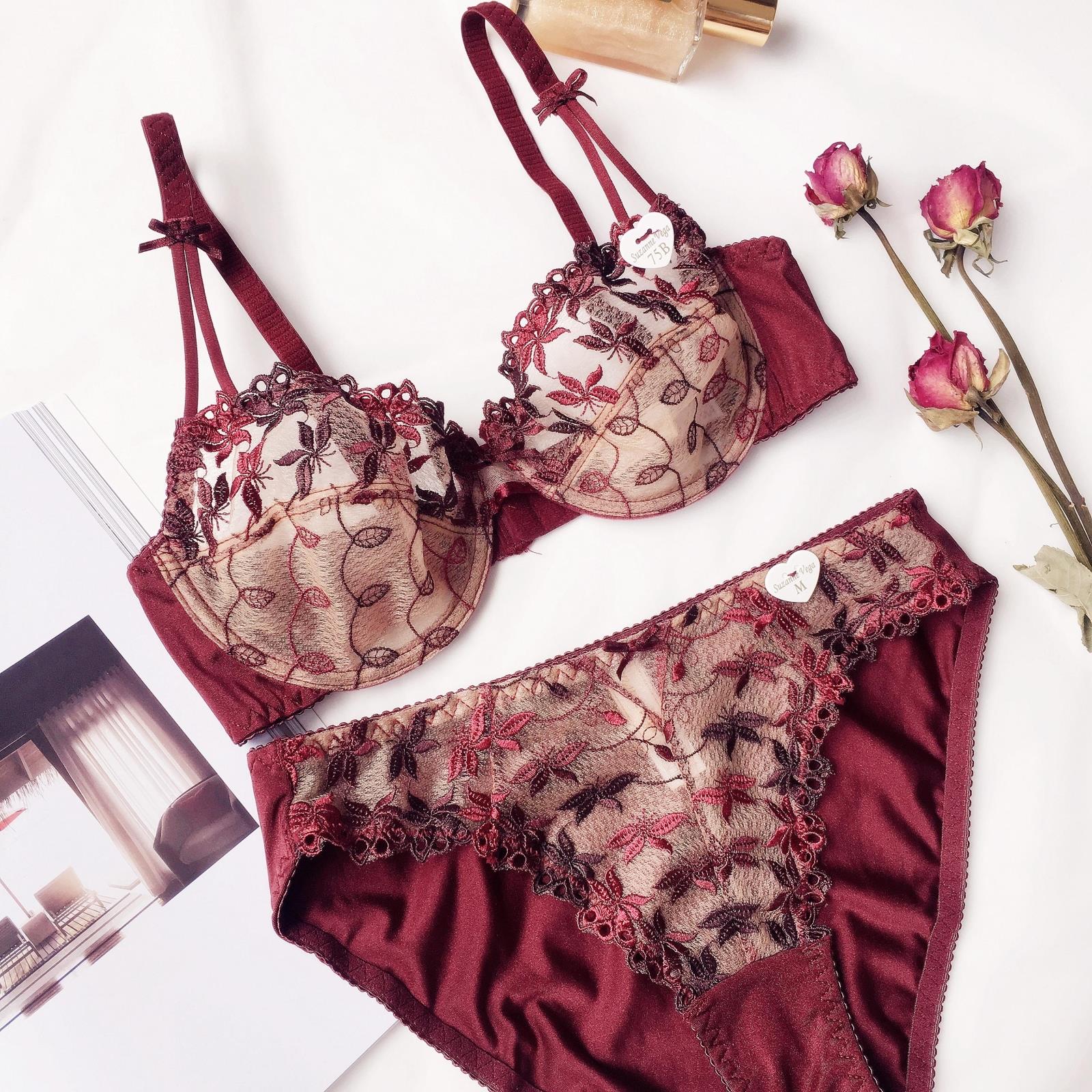 Girly Floral Demi Underwire Bra & Panty Set – Sofyee