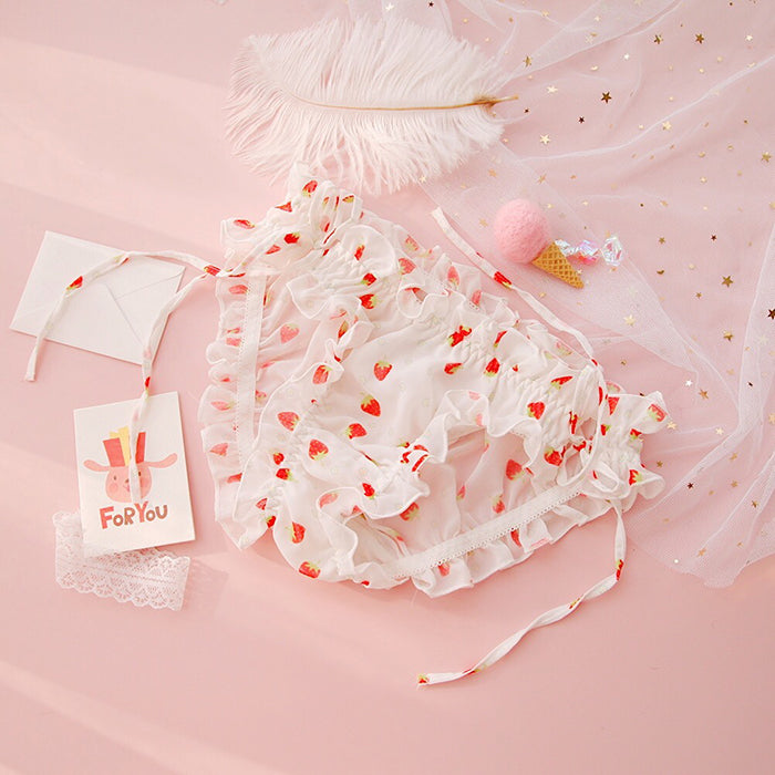 ドットが目を惹く花柄のキュートなスウィーティーベビーブラレットセット