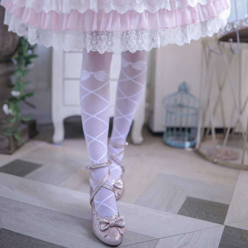 Kawaii Lolita Schnürstrumpfhose