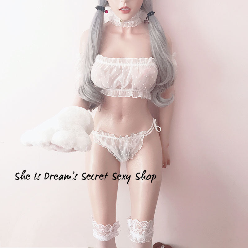 Sexy, durchsichtiges, weies Dessous-Set Sofyee Sexy, durchsichtiges, weies Dessous-Set Sofyee