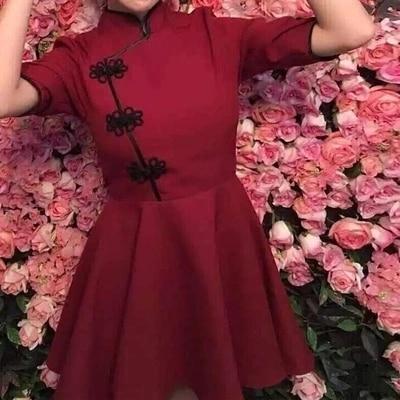 Japanese Harajuku Vintage Gothic Lolita Black Red Slim Chinese Style Cheongsam Dress cosplay costumes Lolita dress