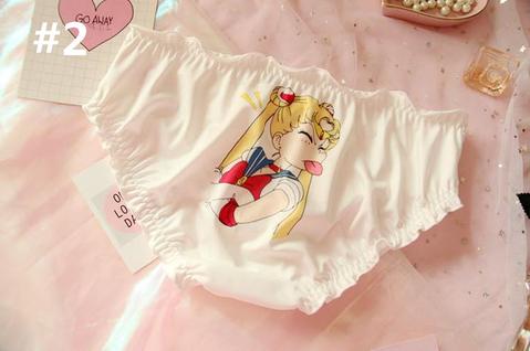 Sailor Moon Amine Girly Strawberry Kawaii Sweetie Heart Underwear Panty