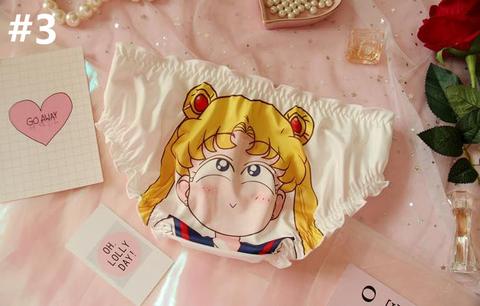 Sailor Moon Amine Girly Strawberry Kawaii Sweetie Heart Underwear Panty