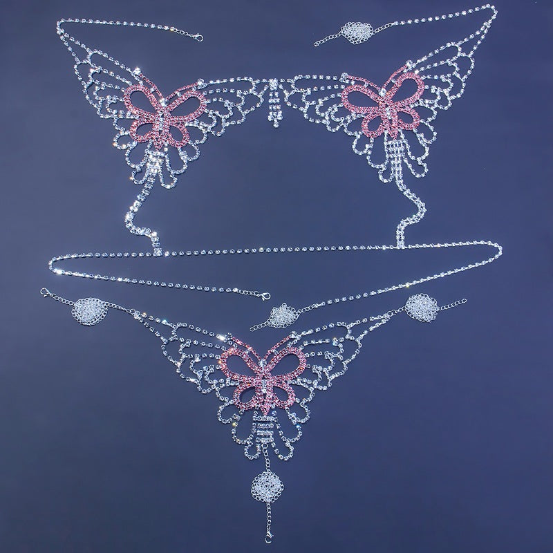 Butterfly Diamond Bra G-String Set