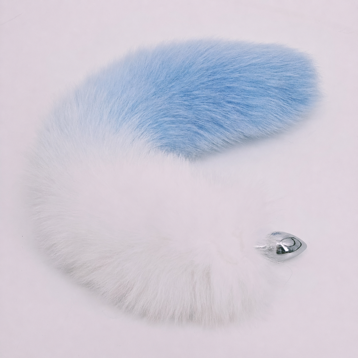 White Skyblue Fox Buttplug Tail