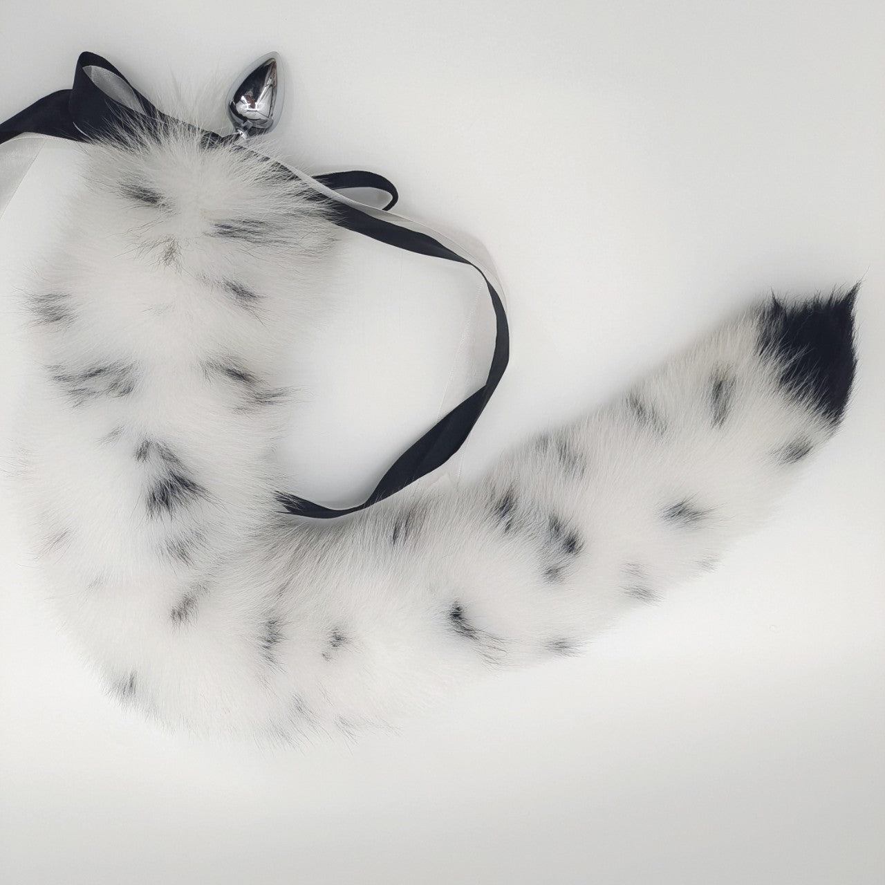 White Dots Fox Buttplug Tail