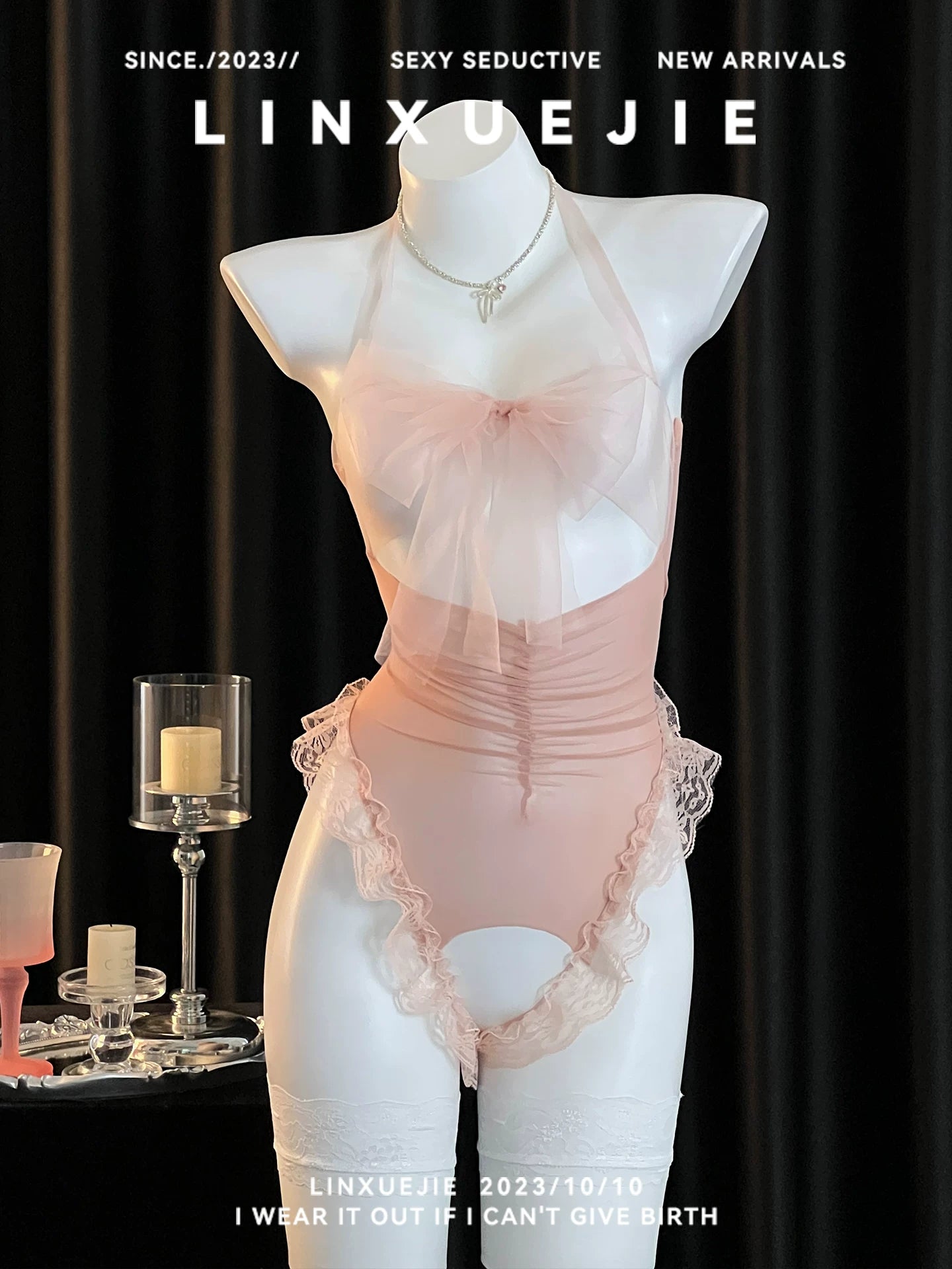 Pink Bow Romantic Bodysuit
