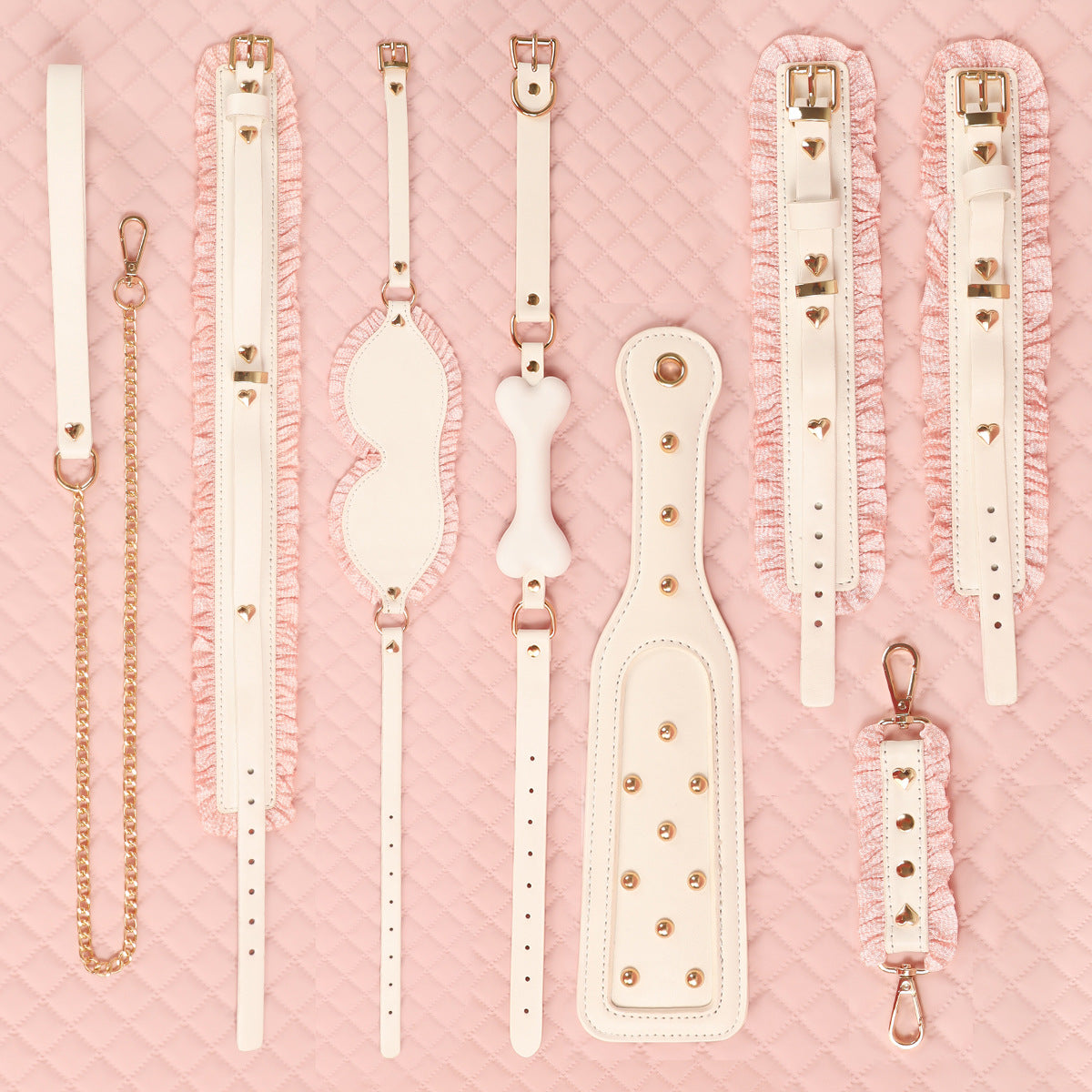 Kawaii Pink Cat Soft BDSM Lover Bondage Gears Accessories 6 PCS Set