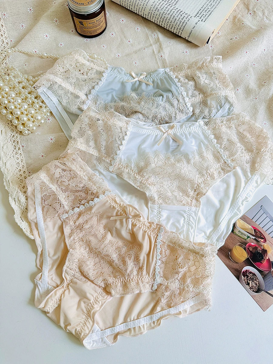 Kawaii Cute Lace Trim Panty Set