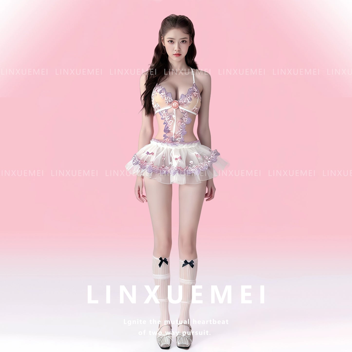 Japanese Lace Sexy Anime Sensual Flower Maid Dress