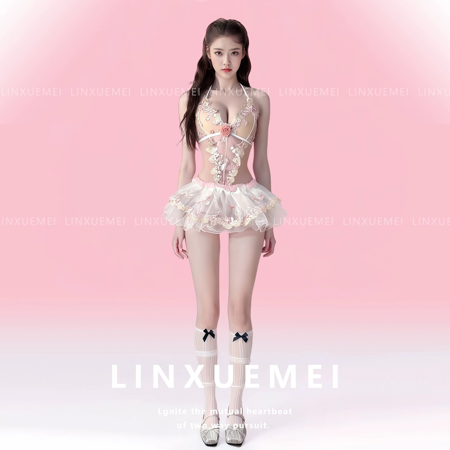 Japanese Lace Sexy Anime Sensual Flower Maid Dress