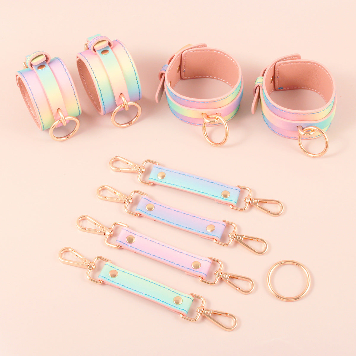 Pastel Pink Cat Soft BDSM Lover Bondage Gears Accessories 8 PCS Set
