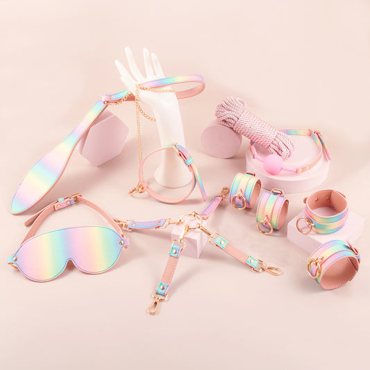 Pastel Pink Cat Soft BDSM Lover Bondage Gears Accessories 8 PCS Set