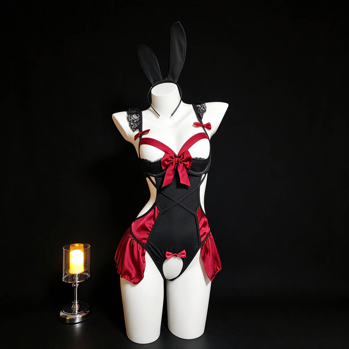 Sexy Schulmädchen-Set mit offenen Körbchen 