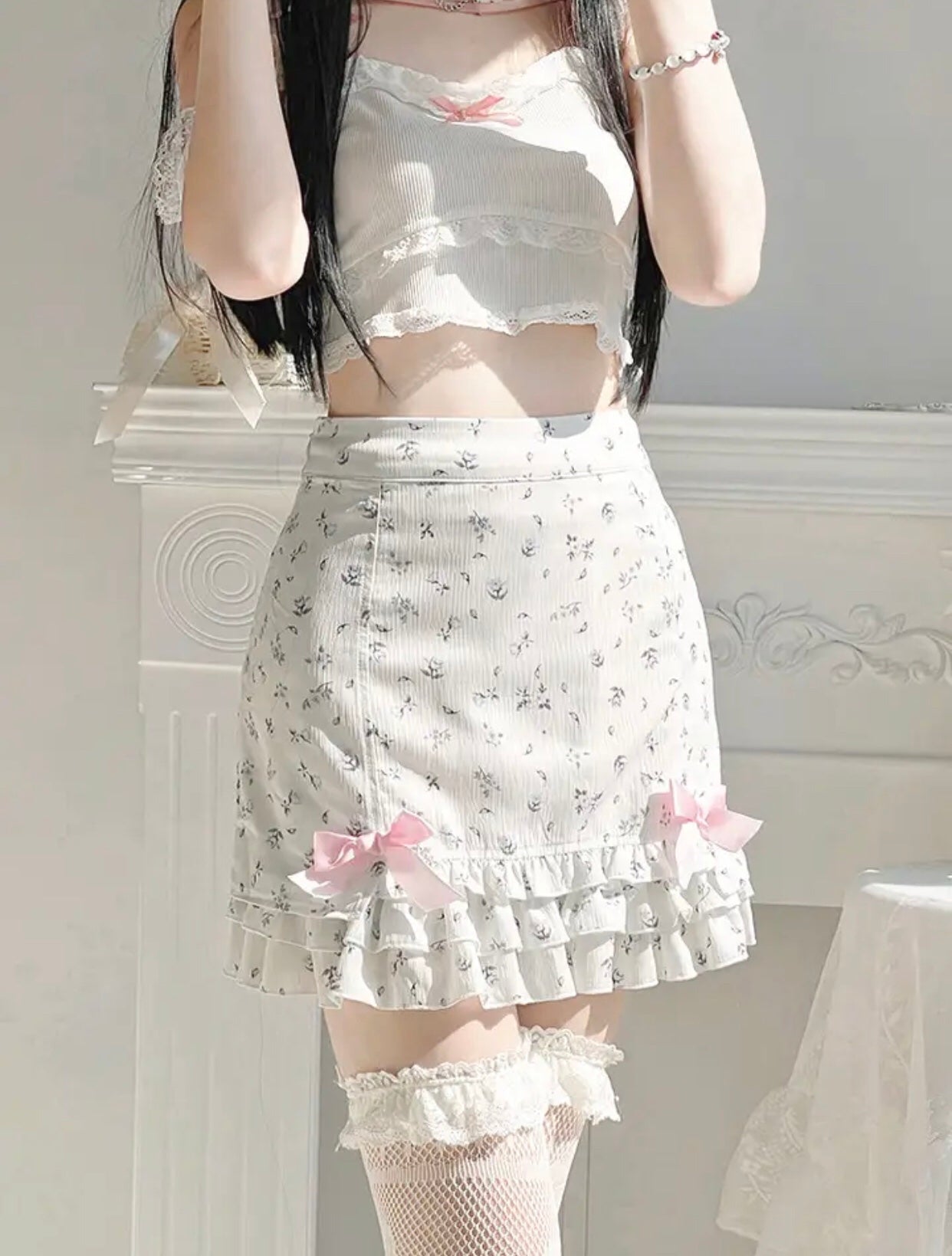 Aesthetic Kawaii Flower Skirt