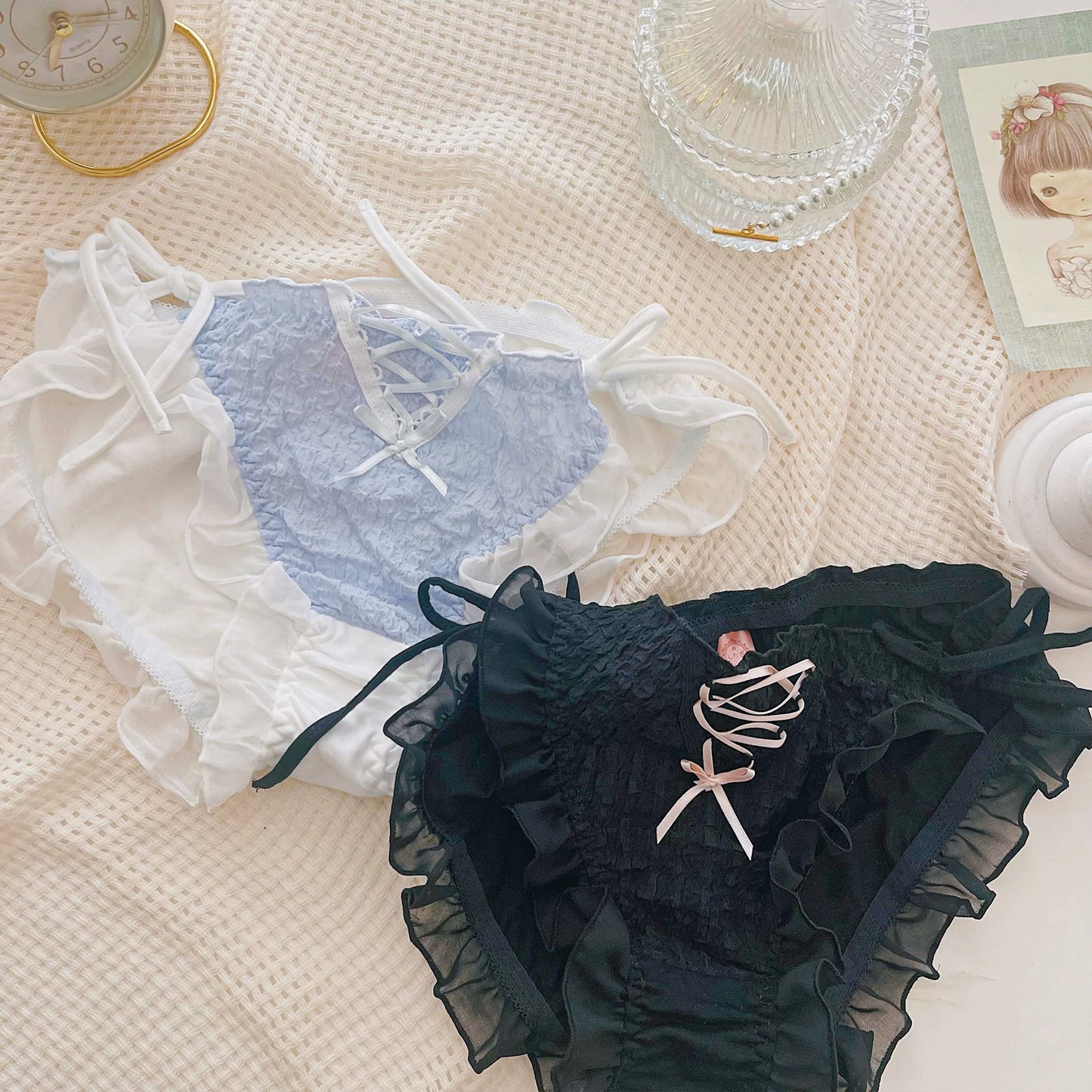 Kawaii Lace Up Panty Set