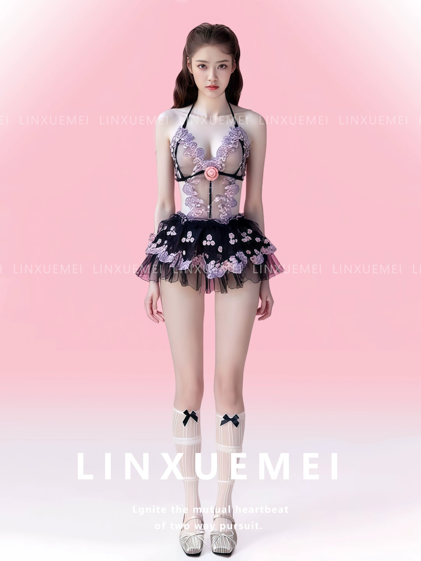 Japanese Lace Sexy Anime Sensual Flower Maid Dress