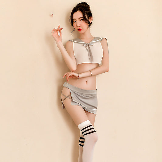Sofyee   Kawaii   Pure Split Student Sailor Uniform Set