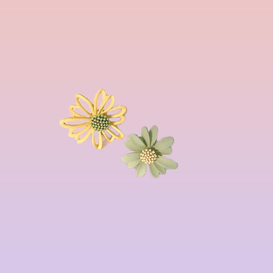 Mädchenherzige kleine Gänseblümchen-Ohrringe/kleine frische und wilde Blumenohrringe