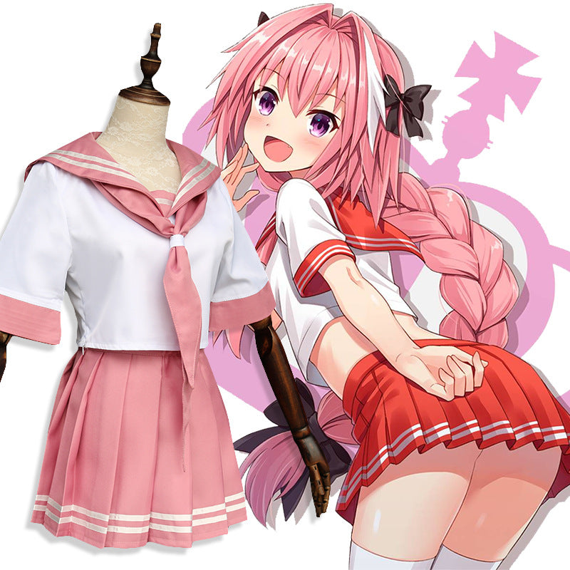 Fate Apocrypha Cosplay Costume Astolfo Uniform Cosplay FGO School Pink Uniform for Girl Fate Grand Order Costume