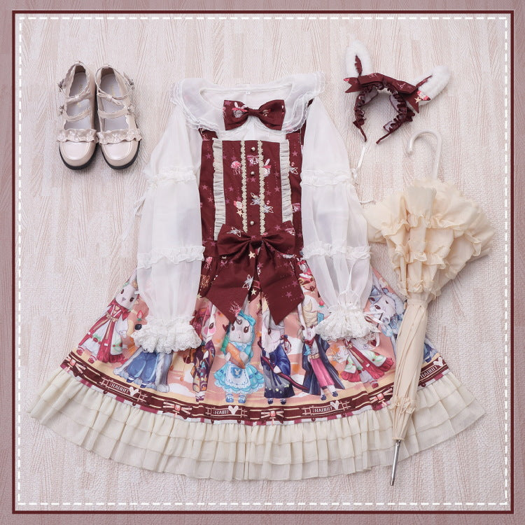 Lolita soft girl dress cloud sea song suspender skirt