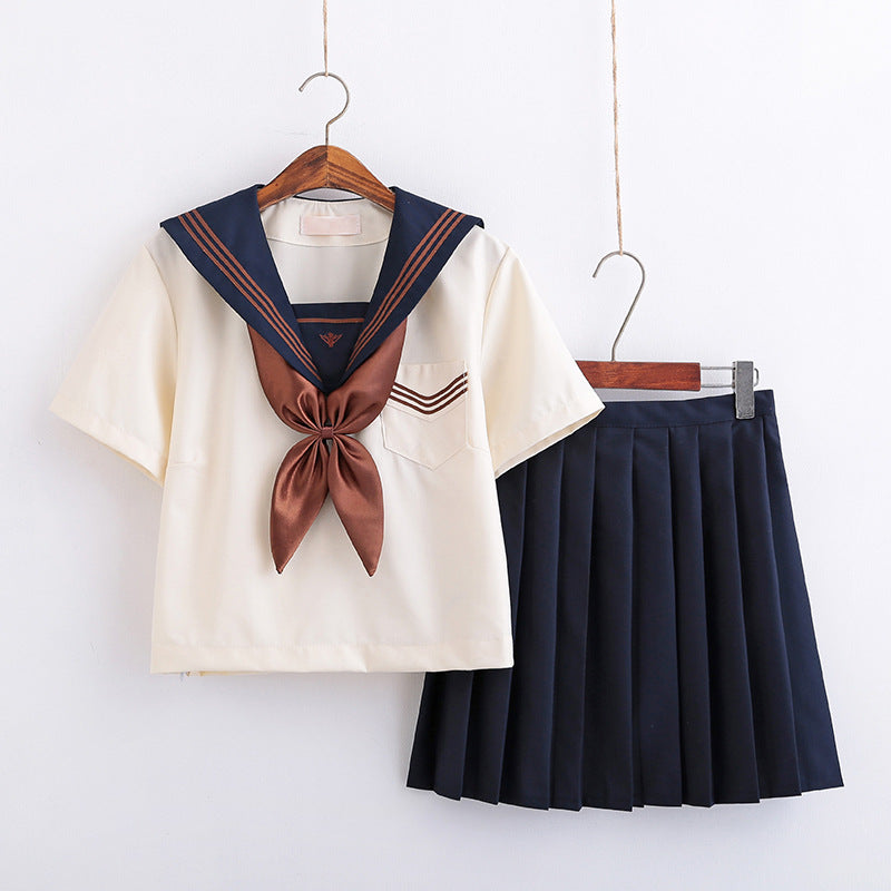 Japanese jk soft girl student pleated skirt school uniform suit – Sofyee
