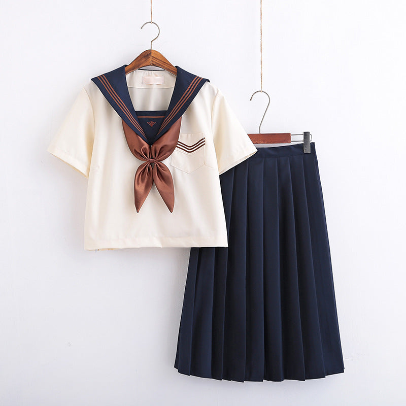 Japanese jk soft girl student pleated skirt school uniform suit
