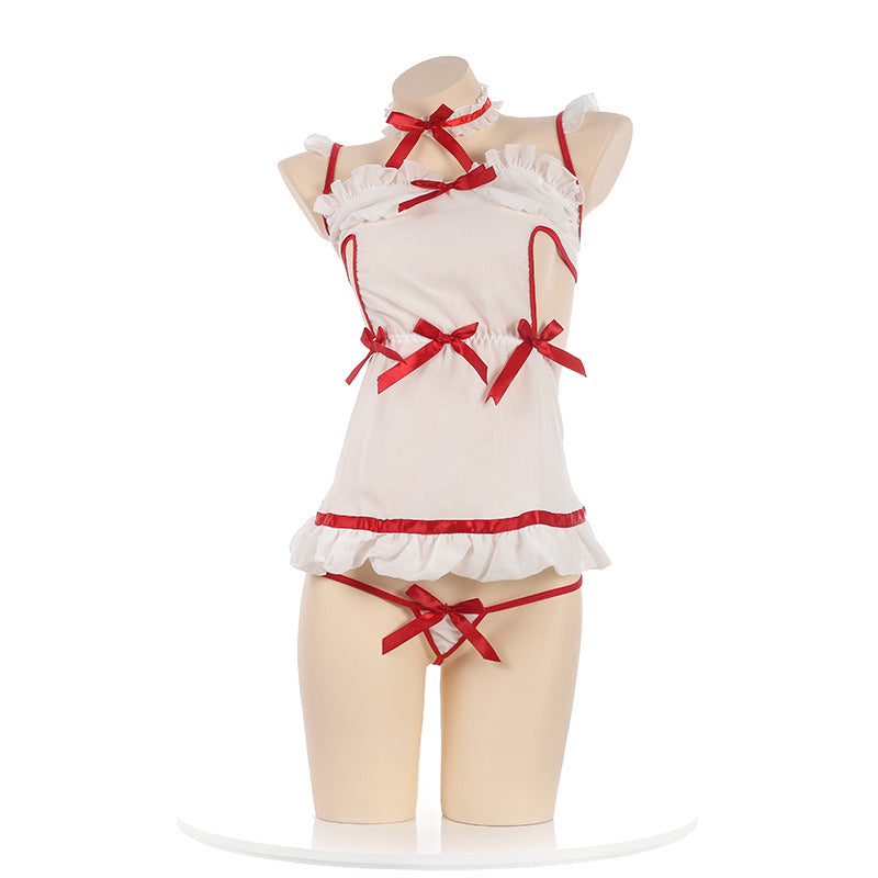 Bow Ruffle Kawaii Lolita Japanese Maid Lingerie Set