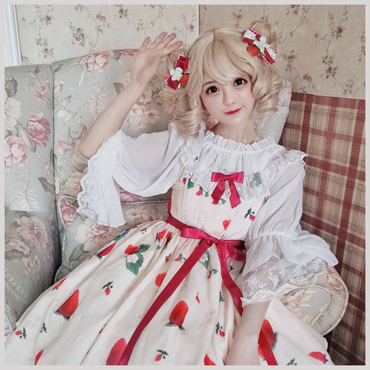 Robe Japonaise Lolita Fraise