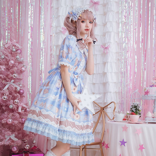 Jolie robe de chérie de lait de lolita de jardin de brocart japonais