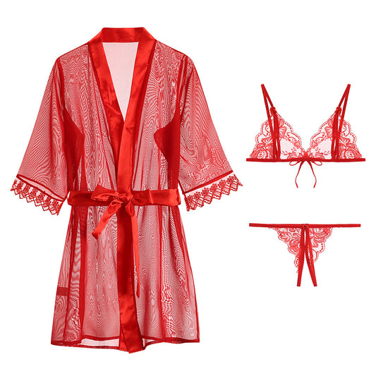 Erotic Underwear Perspective Sexy Lace Suspender Skirt Temptation Pajamas Suit