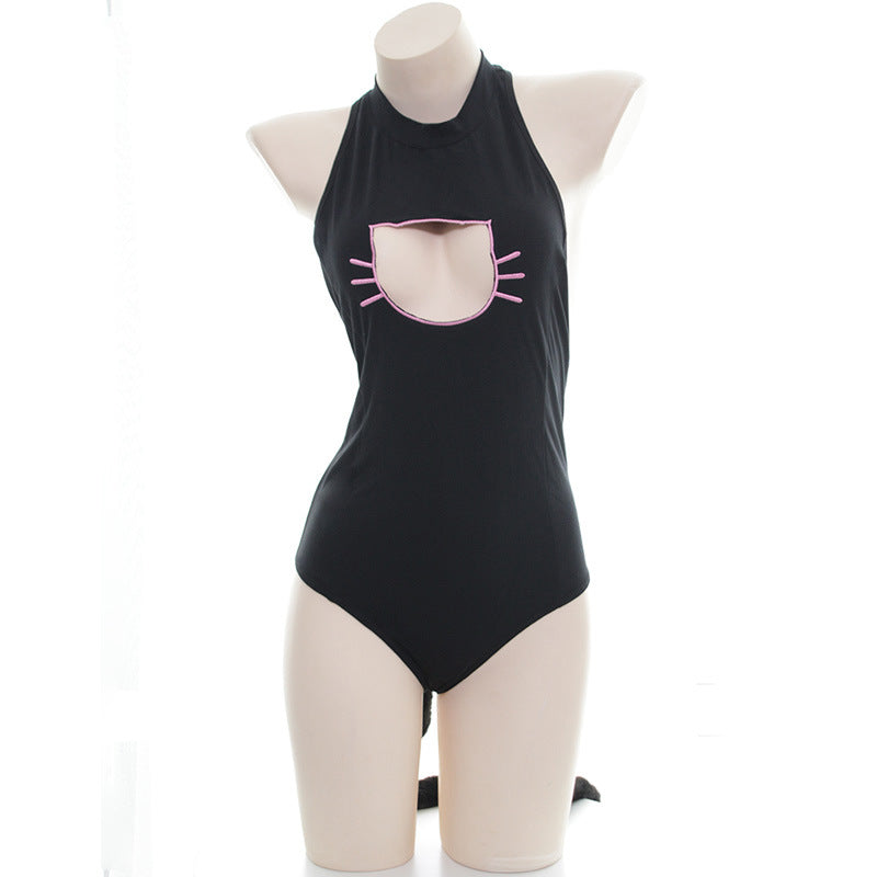 Anime Neko Cat Keyhole Japanese Style Cosplay Swimsuit