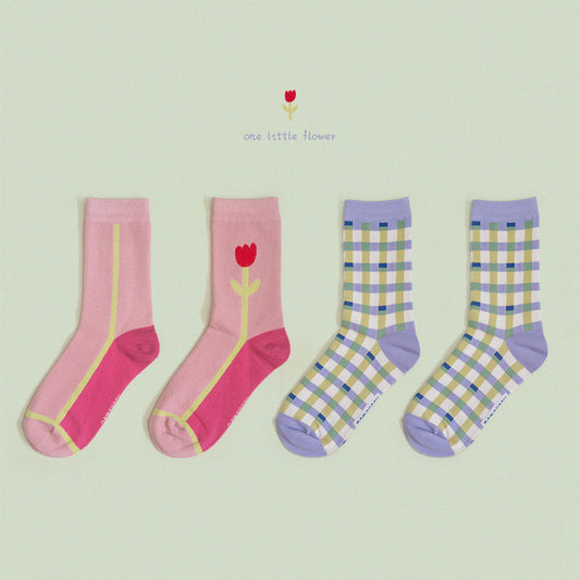 Peachy Kawaii Japanese Pastel Graphic Socks