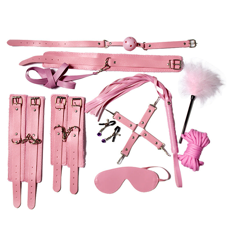 Kawaii Pink Angel Soft BDSM Lover Gothic Bondage Gears Accessoires 10 PCS Set 