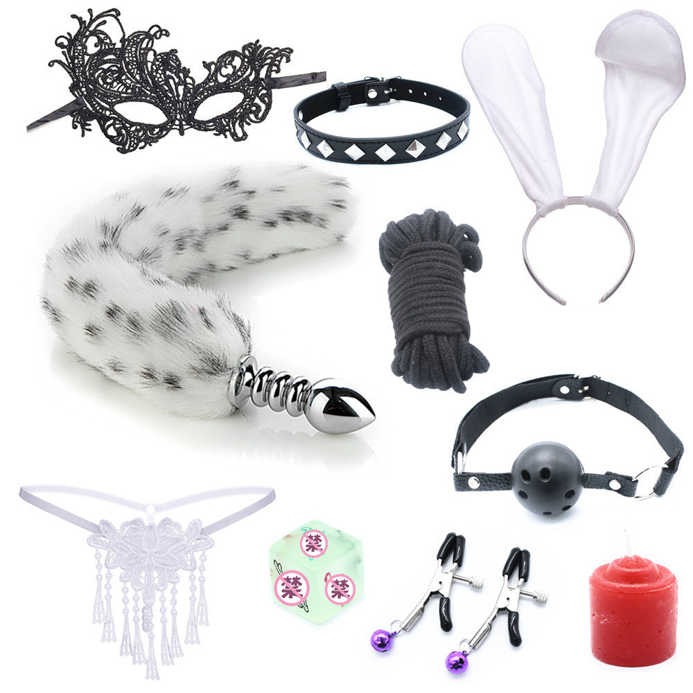 Rope Bunny Cosplay Bondage Gear Accessories Sexy Toy Set - 10 PCS Set