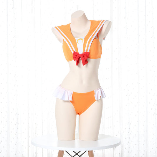Anime Sailor Moon Lingerie Set - Orange Kawaii Moon