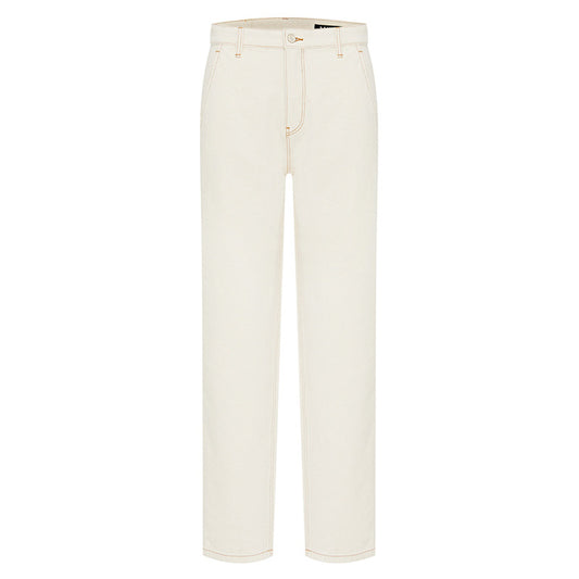 Pantalon droit en jean blanc 