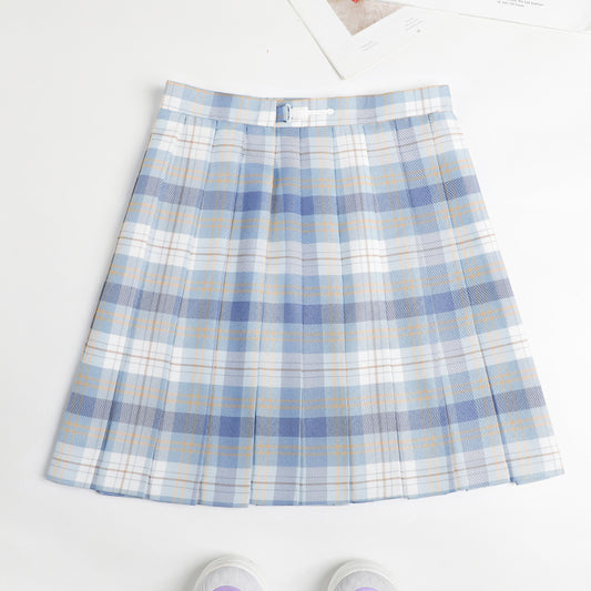 Japanese ice cream pleated skirt plaid skirt