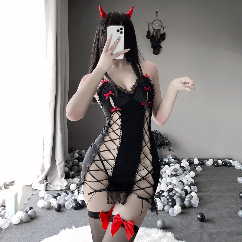 Gothic Bat Girl Devil Art Swings Lingerie Set Sofyee Gothic Bat Girl Devil Art Swings Lingerie Set Sofyee