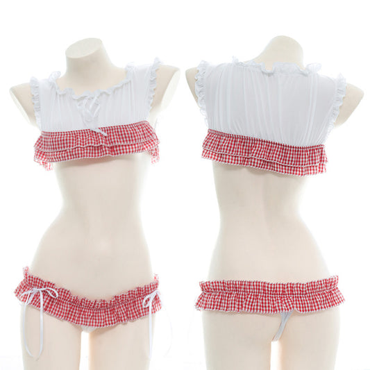 Kawaii Split Grid Leaking Milk Set