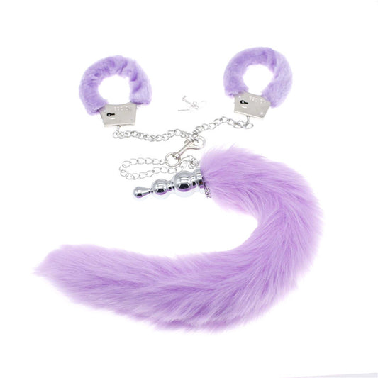 Sofyee Purple Menottes Fox Tail Plug Sex Toys